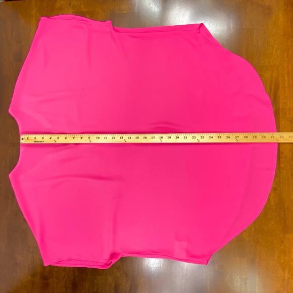 Gibson Latimer Sleeveless Chiffon Top in Vibrant Fuchsia Plus Size 3X - Picture 10 of 11